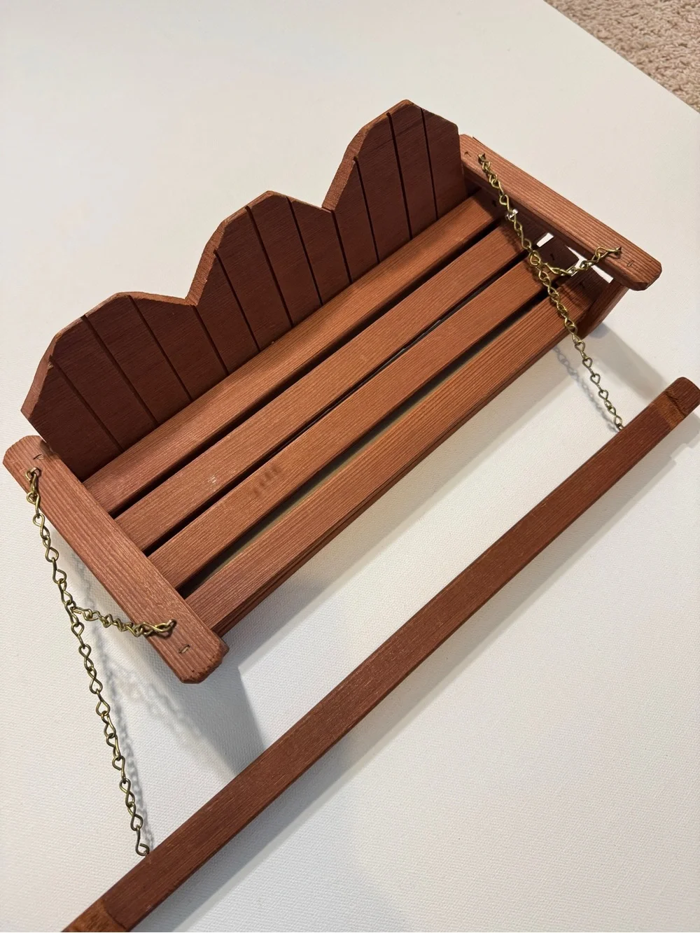 Handcrafted Vintage Wooden Doll Hanging Swing 11.5